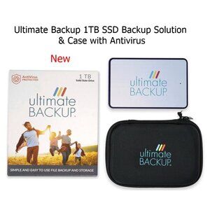 New Ultimate Backup 1TB SSD Backup Solution & Case with Antivirus